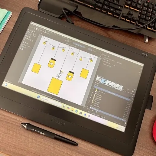 Kész falfestmény dizájn digitális rajztáblán