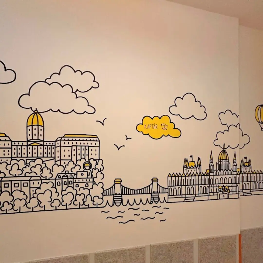 Budapest Szíve falfestmény