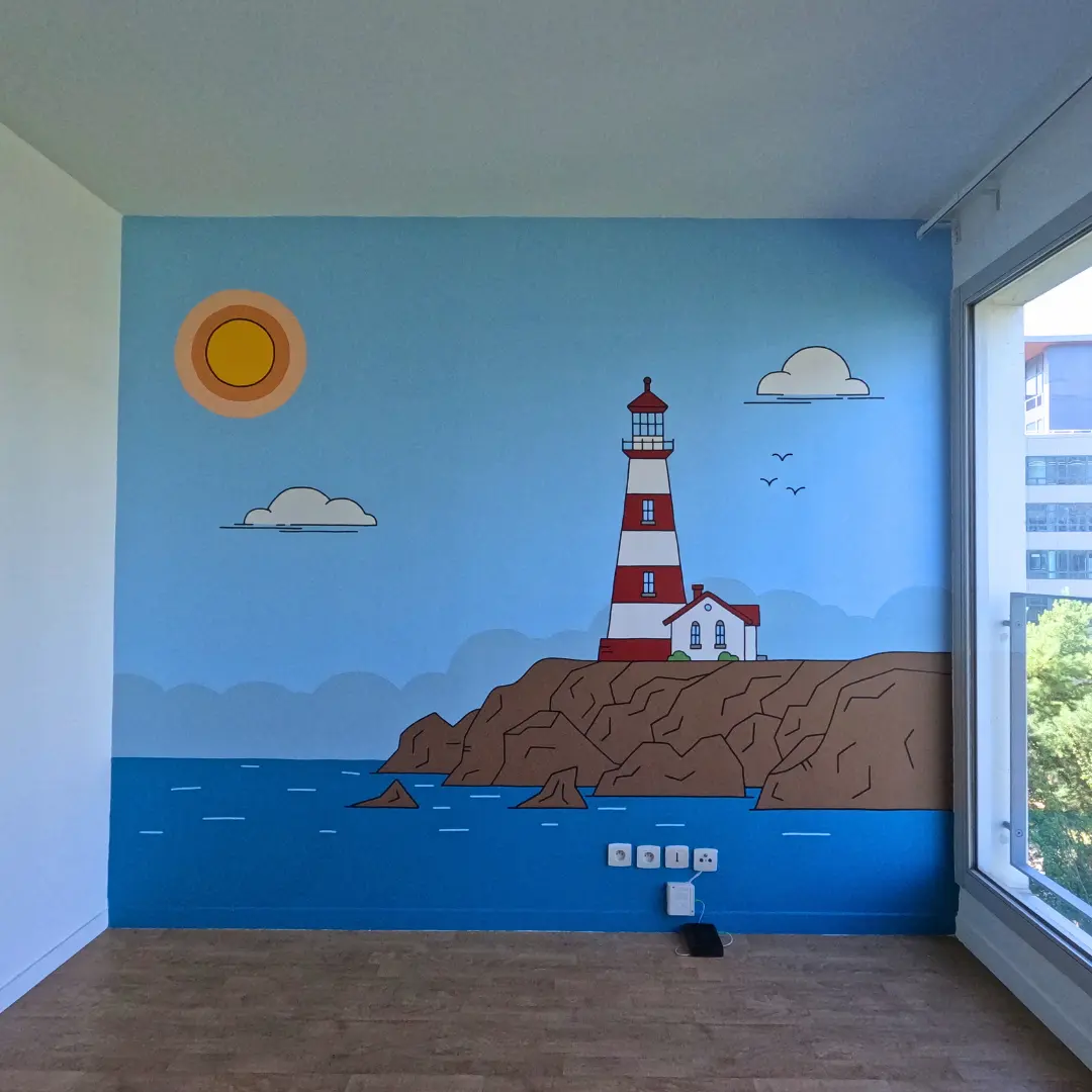 Bretagne dekorációs falfestmény